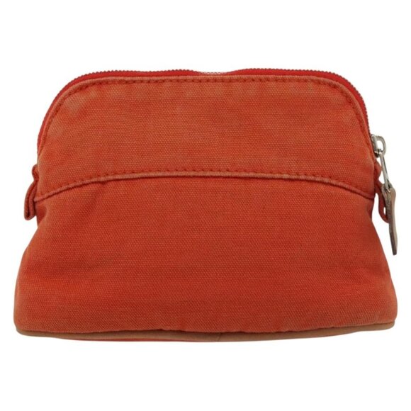 HERMES Bolide Pouch PM Pouch Canvas Orange Silver Auth ti3344 - Picture 3 of 16